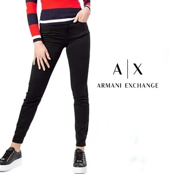 Armani Exchange J01 Black Super Skinny Jeans, size 26 - Picture 1 of 11